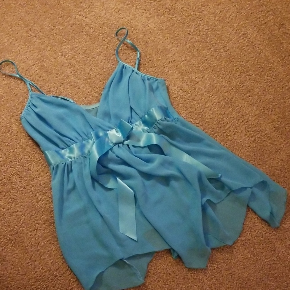 Fredricks of Hollywood Sheer Blue Lingerie Top
